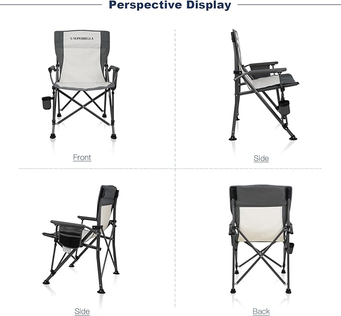 Camping Chair Folding Portable Lawn Chair 2 Pack Comfortable Hard Arm Sturdy for Family Camp, Outdoor, Sports, Beach, Travel, Beige, Supports 300 lbs