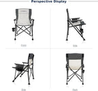 Camping Chair Folding Portable Lawn Chair 2 Pack Comfortable Hard Arm Sturdy for Family Camp, Outdoor, Sports, Beach, Travel, Beige, Supports 300 lbs