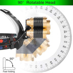 Headlamp Rechargeable,1200 Lumen Ultra Bright 5 LED Headlight Flashlight,Brightest USB Rechargeable Headlamps,Waterproof Zoomable Head Lamp 4 Modes Light for Outdoors Camping Hunting Hiking Hard Hat