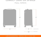 Briggs & Riley Compact 19" Carry-On Expandable Spinner - Carry On Luggage for Travel, Suitcases with Wheels, Softside Rolling Bag for Men & Women, Garment Panels - Baseline Collection, Black