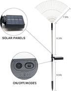 Solar Garden Firework Lights Outdoor Waterproof 4 Pack Solar Powered Art Stake Twinkle Outside Solar Lighting Upgrad 180 LED Sparklers Lights for Yard Party Decorations (Colorful)