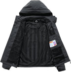 MOERDENG Women's Waterproof Rain Jacket Lightweight Raincoat Hooded Hiking Jacket Softshell Windbreaker