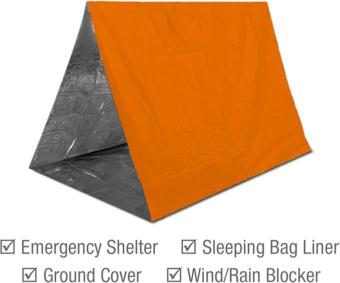 Swiss Safe 4 Pack Mylar Emergency Blankets for Survival - Compact & Insulated for Cold Weather - Designed for NASA, Outdoor, Running, Camping, Survival, First Aid Car Kit - Orange, 4 Pack