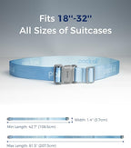 pack all Magnetic Quick-Release Luggage Strap for Travel, Adjustable Suitcase Belt with Anti-Burst Magnetic Buckle, Heavy-Duty Travel Accessories for 18-32 Inch Suitcases (Blue)