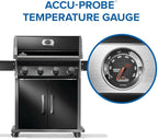 Napoleon Rogue 525 Propane Gas Grill, Black, Stainless Steel Grids, Durable 4-Burner Grill