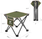 Opliy Camping Stool, Folding Samll Chair Portable Camp Stool for Camping Fishing Hiking Gardening and Beach, Camping Seat with Carry Bag (Green, L 13.5")
