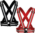 Reflective Strap Safety Vest Gear - 2-10 Pack Adjustable High Visible Reflective Running Gear for Women Men Night
