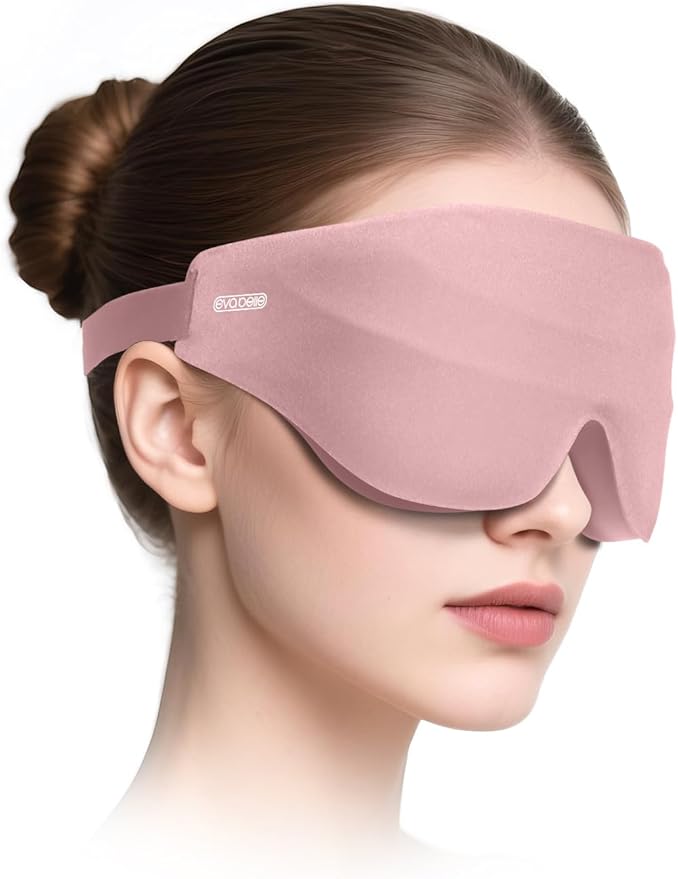 Sleep Eye Mask for Men Women, EVA BELLE Light Blocking Sleeping Mask for Side Sleeper, 3D Contoured Cup Night Blindfold, Lash Extensions 3D Sleeping Mask with Adjustable Strap for Travel, Night & Nap