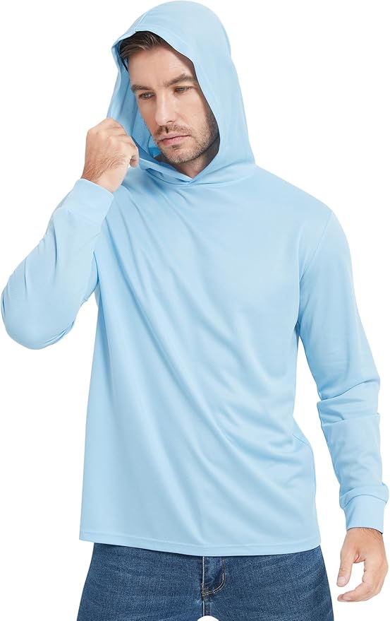ProtectX High Visibility Sun Protection Lightweight Long Sleeve Hoodie, UPF 50+ Quick-Dry, SPF UV Shirt, Active Wear