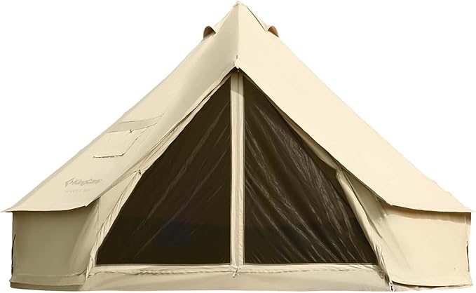 KingCamp Canvas Bell Yurt Tents, 4 Seasons Large Waterproof & Windproof Luxury Glamping Tent w/Stove Jack for Family Outdoor Camping, Hunting, Parties