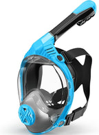 Full Face Snorkel Mask- Snorkeling Gear for Adults with Safe Dry Top Breathing System, Latest Foldable Panoramic View Snorkeling Mask for Men and Women, Anti Fog Anti Leak