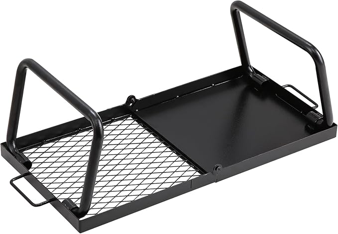 VEVOR Folding Campfire Grill, Heavy Duty Steel Mesh Grate, 22.4" Portable Camping Grates Over Fire Pit, Camp Fire Cooking Equipment with Legs Carrying Bag, Grilling Rack for Outdoor Open Flame Cooking