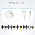 10FT for Apple Watch Charger, Long 10 FT iWatch Portable Wireless Fast Charging Cable Cord with USB C i-Watch Charger Plug Compatible with Series 10/9/8/7/SE/6/5/4/3/2/1 2Pack