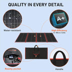 DOKIO 300W Portable Foldable Solar Panel Kit (20x38in, 15.3lb), with Separate Controller and Dual USB, Monocrystalline Charger for 12V Batteries & Power Stations, RV Camping Trailer Emergency Backup