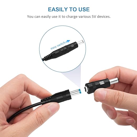 Powseed 5V Universal DC Power Cable, USB to DC Charging Cord with 13pcs Adapter Plugs for Webcam Router, Recorder, Bluetooth Speaker, Scanner, DVR, Hard Disk Box, USB-HUB etc.