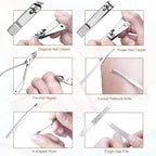 Nail Clippers Set 18 Pieces Stainless Steel Manicure Kit, Professional Grooming Kits, Nail Care Tools with Luxurious Travel Case