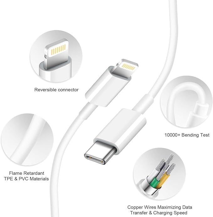 iPhone Charger Fast Charging USB C Charger Block Type C Charging iPad Chargers with 6FT C Chargers Cord Compatible with iPhone14/14 Pro Max/13/13Pro/12/12 Pro/11,iPad