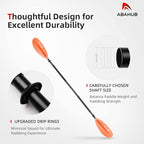 Abahub Kayak Paddle, 90.5 Inches Kayaking Oars for Boating, Canoeing with Free Paddle Leash, Aluminum Alloy Shaft Black/Blue/Green/Orange/Yellow Plastic Blades