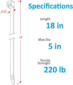 Large Zip Ties 18 inch (250 Pack), Long Zip Ties Heavy Duty with 220 lb Tensile Strength, Big Cable Ties, Black, by ANOSON