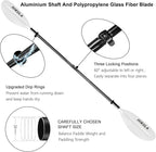 Kayak Paddle 4 Pieces Aluminum Shaft and PP Blade Floating 86.6in/220cm, 90.5inch/230cm Lightweight Oars