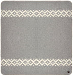 Thick Alpaca Wool Blanket Heavyweight Camping Outdoors Indoors Soft Peru Queen Size Ethnic Design (Soft Gray/Ivory 2, Queen Size)