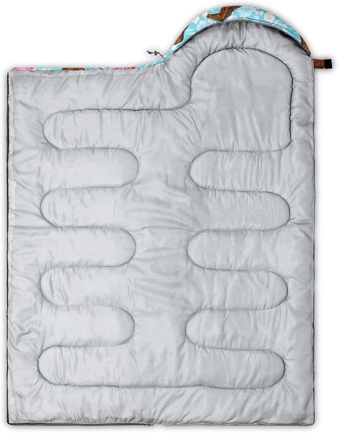 QOOMO Camping Sleeping Bags,3 Season Warm & Cool Weather,Lightweight,Waterproof Sleeping Bags for Adults & Kids,Traveling,and Outdoors,Camping Gear Equipment