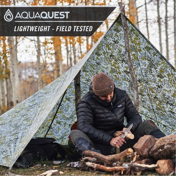 AquaQuest Safari Tarp – Lightweight Waterproof (5,000mm) Seam-Taped Ripstop Rain Fly for Backpacking, Thru-Hiking & Hammock Camping