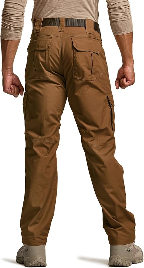 CQR Men's Tactical Pants, Water Resistant Ripstop Cargo Pants, Lightweight EDC Work Hiking Pants, Outdoor Apparel