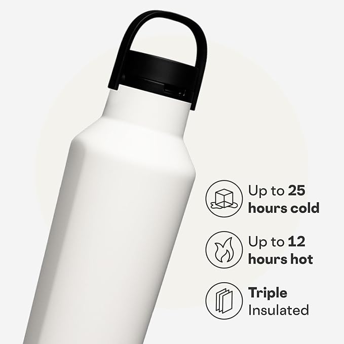 Corkcicle Sport Canteen - Keeps Drinks Cold 25 Hours - Stainless Steel Water Bottle - Triple-Insulated - Spill-Proof - Summer Drinkware Gift - Keeps Drinks Ice Cold - 20 oz - Dune