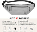 Travel Money Belt for Men and Women hidden slim passport holder - travel wallet with RFID blocking under clothes to protect Cash, Credit Cards and Documents (khaki)