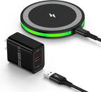 Samsung S25 FE Ultra Wireless Charger Fast Charging Pad 15W for Galaxy S25+ S25 Edge Z Fold7 Z Flip7 FE S24 Ultra S24+ S23,Pixel 10Pro Fold/XL/9a 8, Android Wireless Charger Station with QC3.0 Adapter