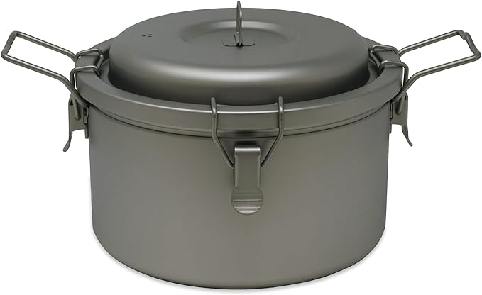 Valtcan 3200ml Titanium Rice Cooker Pot Home and Camping Backpacking Bento Lunch Box with locking Lid for Rapid Easy Rice Making 867g