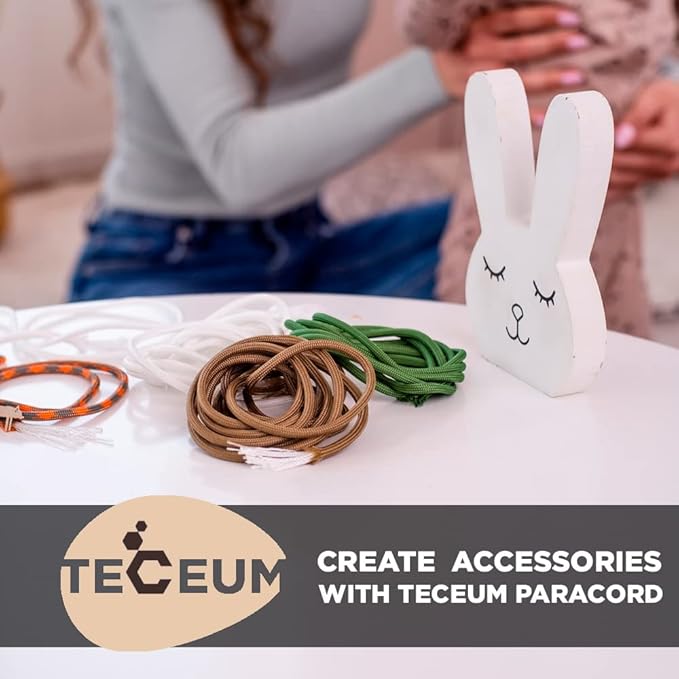 TECEUM 5/32" Paracord Rope 1000 – 1000ft / 200ft / 100ft / 50ft – Tactical Parachute Cord 4mm – 45+ Colors – Nylon String for Survival & Camping Gear – Stripe Cord for Survival – Utility Rope