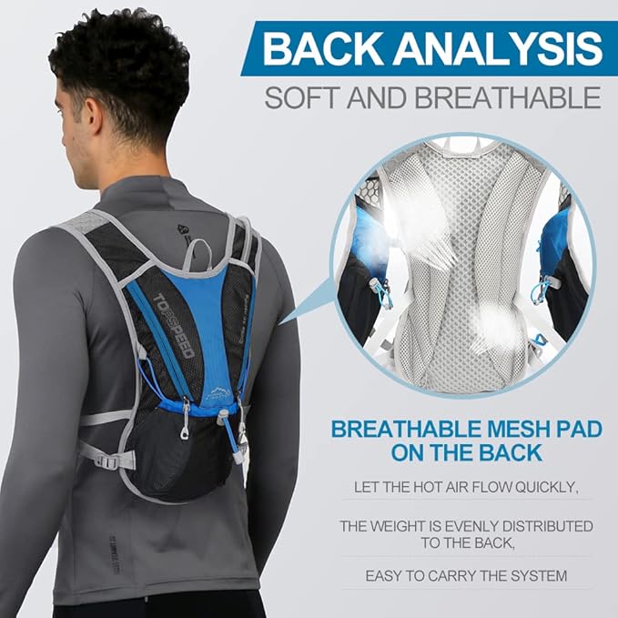 Hydration Pack Backpack，IX INOXTO Running Hydration Vest with 1.5L ( 50 oz) Water Bladder for Men Women，Lightweight Water Backpack for Hiking Cycling Climbing Camping