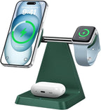 Magnetic Wireless Charger for iPhone - 3 in 1 Charging Station for Multiple Devices Charger Stand for Apple Watch iPhone 16 15 14 13 12 Pro Max