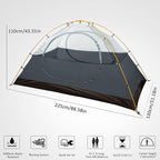 Bessport Camping Tent 1/2 Person Tent Waterproof Two Doors Backpacking Tent Easy Setup Lightweight for Outdoor, Hiking Mountaineering Travel