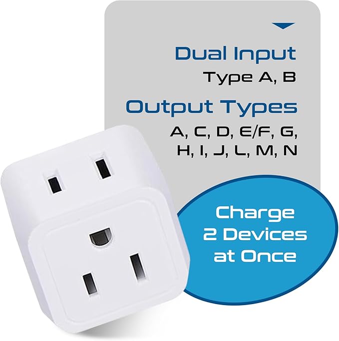 Ceptics World Travel Adapter Set - 2 in 1 USA to Europe, Asia, Africa, India, Japan, Australia, Brazil, China, Israel and more - 11 Pack - Safe Grounded - Works with Cell phones, Laptops, Chargers