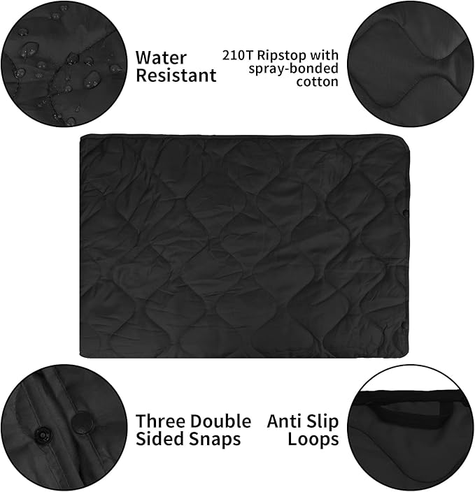 LOOGU Camo Blanket Waterproof Insulation Poncho Liner for Outdoor Camping, Hiking, Hunting, Survival, Backpacking, Picnicking