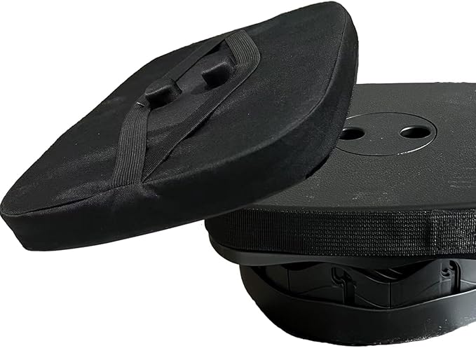 Portable Collapsible Stool Set - Heavy Duty Square Collapsible Stool + Thick Seat Cushion - 550lbs Load Capacity for Camping Picnic Gardening Travel (Black/Black)