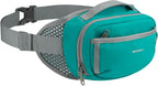 WATERFLY Fanny Pack Waist Bag: Large RFID Blocking Crossbody Bags with Multi-Pockets, Breathable Casual Anti-Theft Hip Pouch for Women Men Traveling Walking Hiking-Cyan