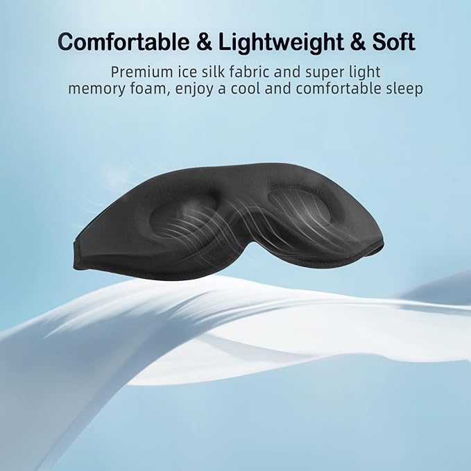 LitBear Sleep Masks for Women, Pink Eye Mask for Sleeping, Comfortable Night Sleeping Mask, Soft Contoured Eye Cover for Sleeping with Elastic Strap for Side Sleeper Men Flying Shift Worker