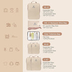 Lightweight Compression Packing Cubes for Suitcases, Compressible Expandable Travel Packing Organizer with Clear Toiletries and Backpack Bag, Travel Essentials for Carry on Luggage 7 Set