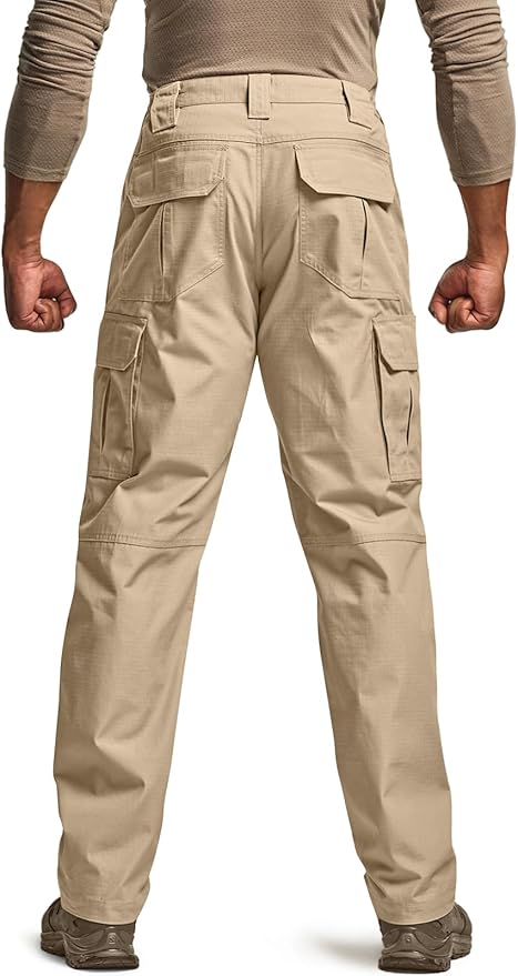 CQR Men's Tactical Pants, Water Resistant Ripstop Cargo Pants, Lightweight EDC Work Hiking Pants, Outdoor Apparel