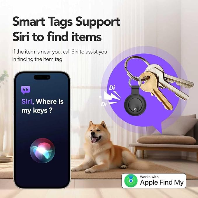 Air Trackers -4 Pack: Bluetooth Tracker Tag, Item Finder Works with Find My App, Trakcer Tag Locator for Your Keys, Wallet, Luggage, Backpack, and More. (Black-4-Dual, 4)