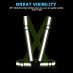 Reflective Vest Running Gear, 2Pack High Visible Safety VES for Cycling Jogging Running Walking, Adjustable for Men Women Kids