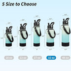 BJPKPK 32oz Insulated Water Bottles with 3 Lids, Paracord Handle & Non-slip Boot, Stainless Steel Metal Water Bottle,Reusable BPA Free Thermo, Tumblers, Mint