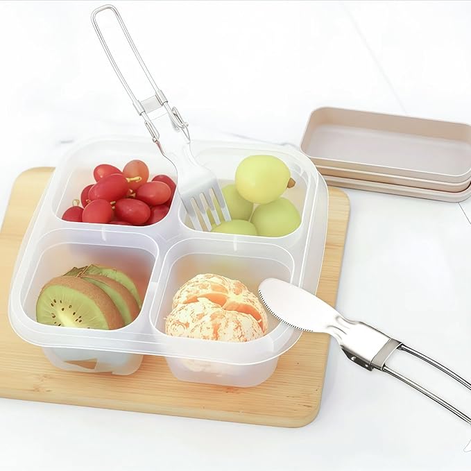 Camping Utensils Folding Cutlery set, Fork and Knife With Storage Box, Stainless Steel Tableware Accessories, Portable Outdoor Kitchen Set for Travel, Picnic, Hiking, Backpacks