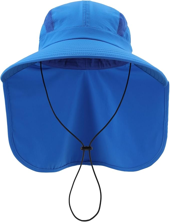 Home Prefer UPF 50+ Sun Hats for Men Women Wide Brim Fishing Hat with Neck Flap UV Protection Sunblock Safari Bucket Hat