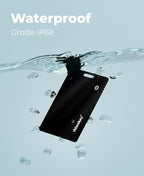 Rhinokey® Wallet Tracker Card (iOS Only) - Slim Rechargeable 1.8mm Thin Tracker Airtag Wallet IP68 Waterproof Apple Find My Luggage Tags Item Finder with Key Chain Hole