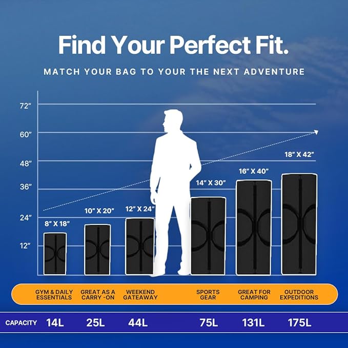 North Star Sports Foldable Duffle Bag for Travel, Gym & Outdoor Camping | Tough and Packable Sport Equipment Bag & Gear Organizer | Heavy Duty Large Duffel Bags for Traveling